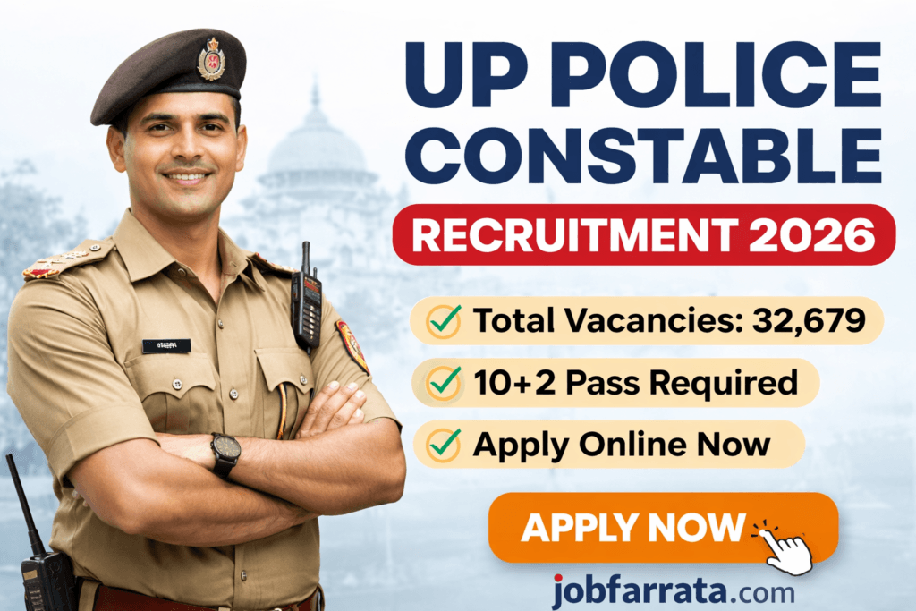 UP Police Constable Recruitment 2026 featured image – 32679 vacancies | jobfarrata.com